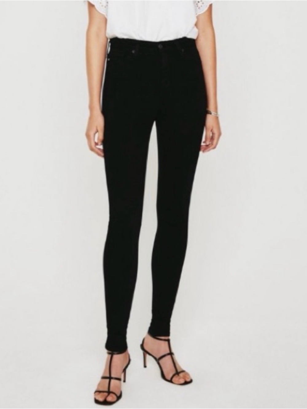 AG Adriano Goldschmied The Mila Super High Rise Skinny Black Jeans 27R